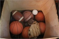 Basketballs, footballs, & baseball gloves