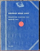 LINCOLN CENT BOOK W/ APPROX. 71 COINS - 1941-1970