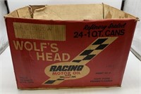 Wolf's Head Racing Motor Oil Cardboard Box