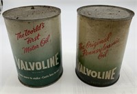 2 Valvoline Quart Oil cans,1 full,1 opened