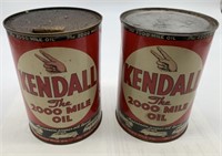 2 Kendall Quart Oil Cans,2000 Mile Oil