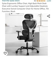 Sytas Ergonomic Office Chair, High Back Mesh Desk