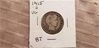 1915S Barber Quarter VG