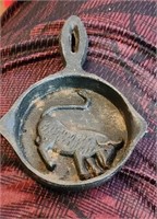 Mini Vintage Cast Iron Cow Skillet Rustic Country