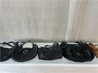 5pc Assorted Shoulder Purses: Black, Brown