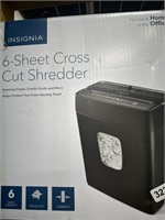 INSIGNIA PAPER SHREDDER 6 SHEET RETAIL $130