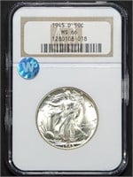 1945-D Walking Liberty Silver Half Dollar NGC