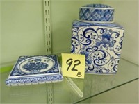 Blue & White Ginger Jar & Hot Plate