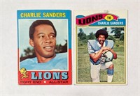 2 Charlie Sanders Topps Cards 1971 1977