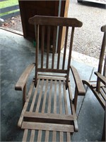 Lot of (8) Adjustable Teak Deck Chairs