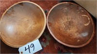 (2) Maple Primitive Wood Bowls