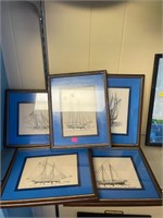 Signed Nautical Ships Prints