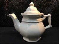 Simple White China Teapot