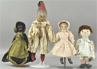 LOT OF FOUR ECLECTIC BUT APPEALING RAG DOLLS