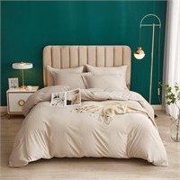 LifeTB Beige Duvet Cover King Size Washed...