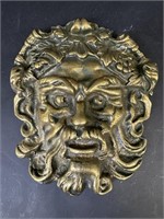 Vintage Bacchus Dionysis Brass Door Knocker Head