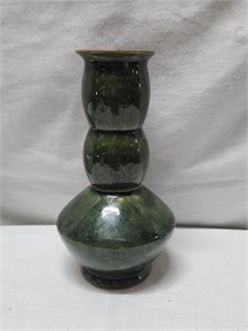 Green Pottery Vase Signed