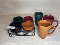 More coffee cups and tray