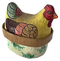 Paper Mache Covered Hen Nest