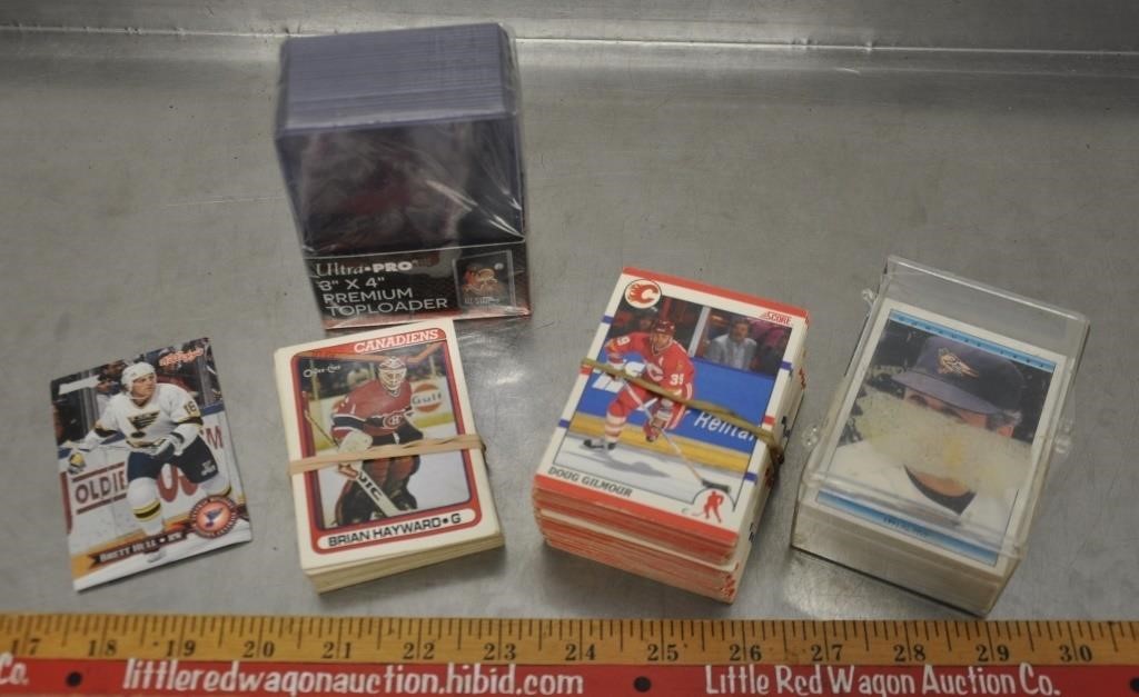 1990s baseball & hockey cards, card protectors