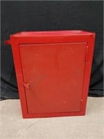 Red Metal Tool Storage Box, 23" x 20" x 11"