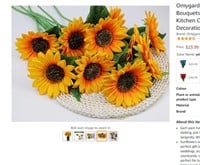 Omygarden 10pcs Artificial Sunflowers Bouquets