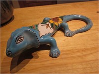 12" Blue Mexican Pottery Lizard