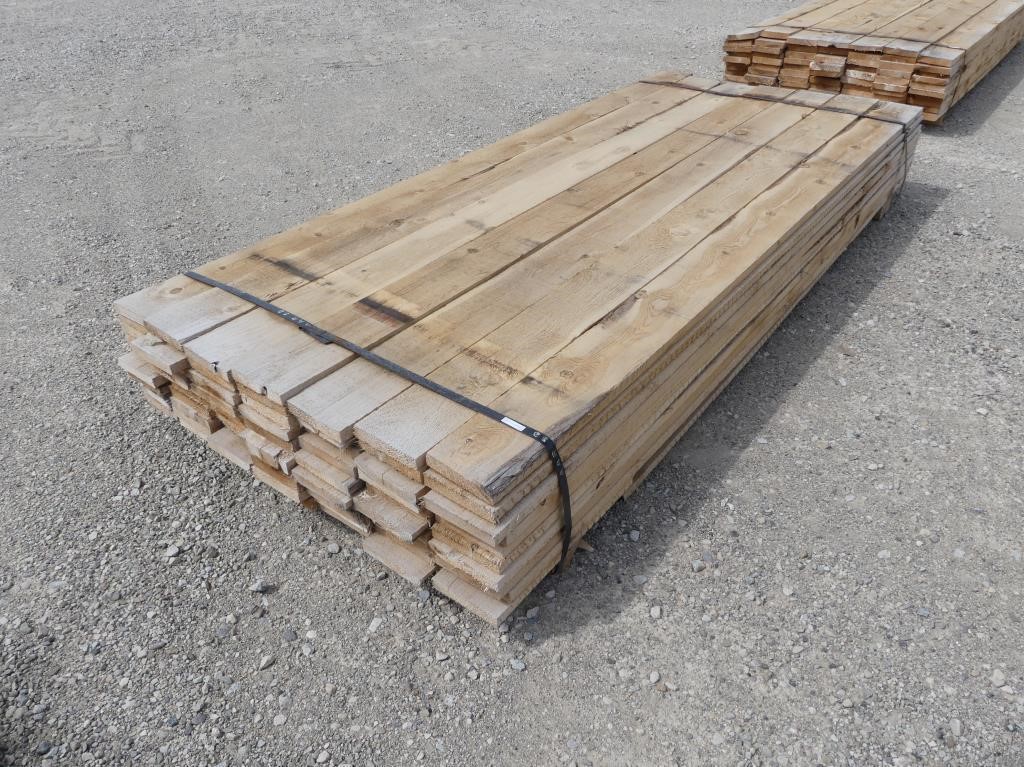 70 PCS. 1" x 6" x 8' ROUGH CUT WHITE CEDAR LUMBER