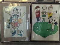 Two Framed Sports Related Prints, 1 signed Jen