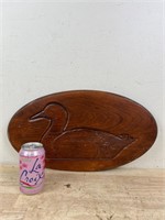 carved wooden duck wall decor