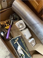 Box lot hammer, outdoor lights, roll of duct