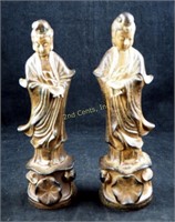 2 Vintage Brown 7" Oriental God/godesses  Figures