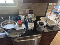Toaster, Plates, Bowls, Cups, Misc.
