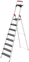 Hailo L100 Pro, 8-Ft Folding Aluminum Ladder Black