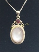 File Silver Chain with Nepali Opal and Garnet