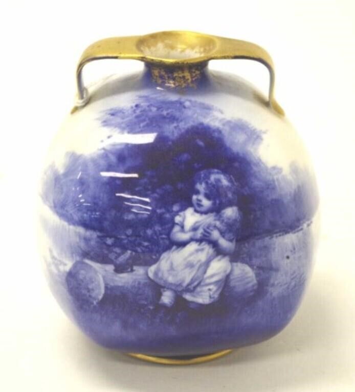 Vintage Royal Doulton ' Blue Children'  table vase