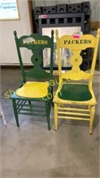 Wooden Green Bay Packer chairs