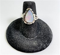 Sterling Opal Navajo (Calvin Spencer) Ring 2 Grams