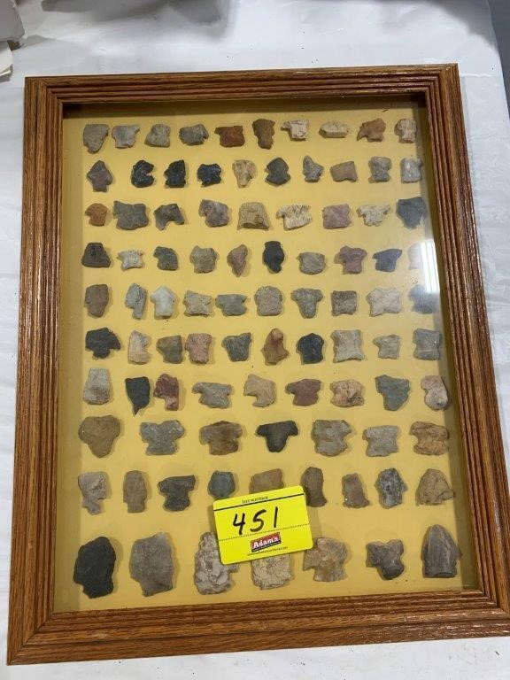 NICELY FRAMED GROUP OF NATIVE AMERICAN ARTIFACTS