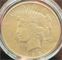 1925 Peace 90% Silver US Dollar Coin