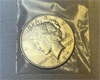 1924 Peace Liberty Silver Dollar, VG/F