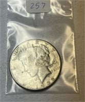 1922 Peace Liberty Silver Dollar, VG