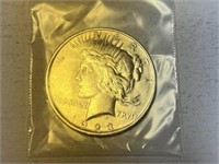 1923 Peace Liberty Silver Dollar, VG/F