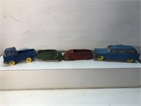 Vintage Sun and Auburn Rubber car truck lot red