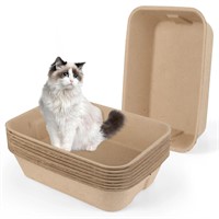 8Pack Disposable Litter Boxes for Cats, 16.1" x11.