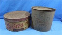 2 Vintage Tins-Ivans Cookies, Pacific Peanut