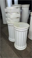 Two 2 ‘ tall plastic decorative columns, three