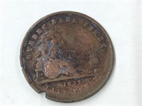 1852 1/2 Penny Quebec, Chipped