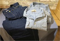 (4 PCS) 1 DICKIES DENIM OVERALLS, SIZE 38" X 34" &