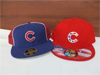 2 NEW Chicago Cubs Official MLB Hats / Caps